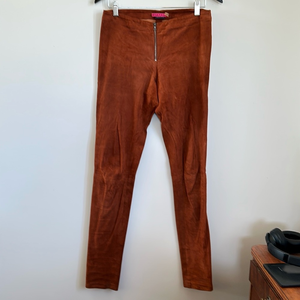 Real lamb leather suede leggings